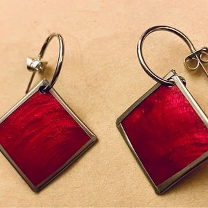 Capiz Shell Earrings by Culture Mix - Magenta Pink